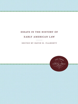 cover image of Essays in the History of Early American Law